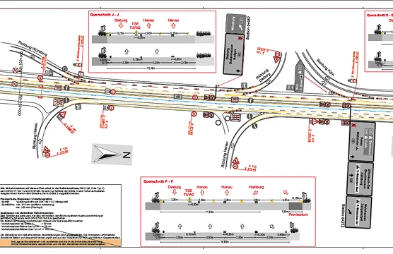 Für eine regelkonforme und verkehrssichere Baustelle - das sind die Verkehrskonzepte von bc trafficplan.