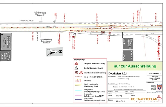 Für eine regelkonforme und verkehrssichere Baustelle - das sind die Verkehrskonzepte von bc trafficplan.